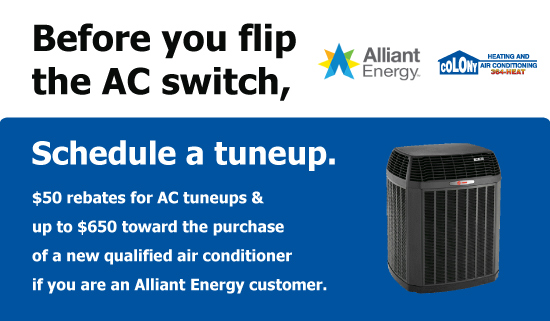 Air Conditioner Tune Up Alliant Energy Rebate With Colony Heating And 